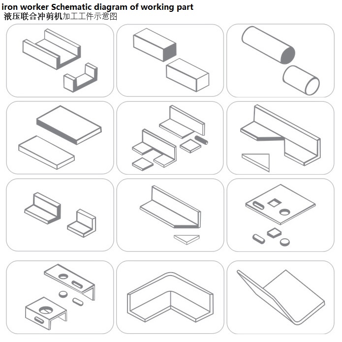 Q35y seeria hüdrauliline rauatöötleja lõikamis- ja stantsimismasin